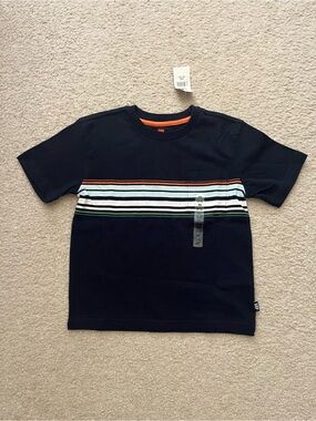 Boy’s Gap Navy Stripe Pocket Tee - Orange & Green Accent Size XS (4/5)